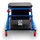 BITUXX Werkstatthocker Stahl/Vinyl blau/rot mit 6 Universalrädern