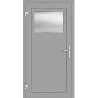 Aluminium Nebeneingangstür "DOROTHEA" 69 mm Weißaluminium RAL 9006 außen öffnend DIN links