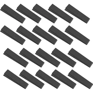 XNJIHWA 20Pcs Montagekeile Kunststoff Keile Fliesenkeile Fliesen Nivelliersystem Verlegehilfe für Fliesen,Zuglashen und Keile,8.7 x 2.1 x 1.5cm,Schwarz