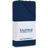 Blumtal Bettlaken Baumwolle-Jersey 140 x 200 cm Blau