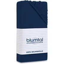 Blumtal Bettlaken Baumwolle-Jersey 140 x 200 cm Blau