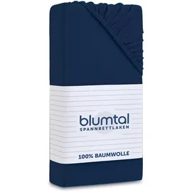Blumtal Bettlaken Baumwolle-Jersey 140 x 200 cm Blau