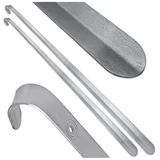 Murago - 2er Set Schuhlöffel je ca. 79 cm Edelstahl - extra lang Metall XXL Schuhanzieher Anziehhilfe stabil silber-farbig