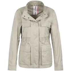 Fieldjacket BUGATTI, Damen, Gr. 40, grün (kiwi), 56% Baumwolle, 38% Polyester, 6% Polyamid, casual, regular fit, Langarm 1-Knopf-Manschette, Jacken, aus einer gewaschenen, soften Baumwollqualität
