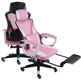 Trisens Gaming Stuhl im modernen Racing-Design mit einklappbarer Fußstütze - Gaming Chair mit flexiblen Armlehnen - ergonomischer Gaming Schreibtischstuhl mit extra Stützkissen