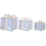 Beliani LED Weihnachtsdeko 3 St. bunt