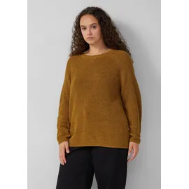 QS Melierter Strickpullover - braun - 54