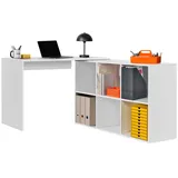 mokebo® mokebo Eckschreibtisch Weiß Holzwerkstoff, 112x77x54 cm, Arbeitszimmer, Schreibtische, Eckschreibtische