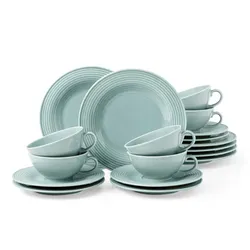 Seltmann Weiden Beat Color Glaze Teeservice 18-teilig - Arktisblau
