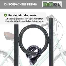 Trutzholm Fahrradständer 2x Fahrradanlehnbügel 115 x 52 cm Ø 60 mm grau