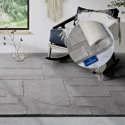 Villeroy & Boch Wollteppich »Alexis«, rechteckig, 10 mm Höhe, Handgewebt, Wolle, Natur, Wohnzimmer, Geometrie, Boho, Design Villeroy & Boch Grau B: 190 cm   1 St.