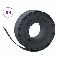 vidaXL Rasenkanten 3 Stk. Grau 10 m 15 cm Polyethylen
