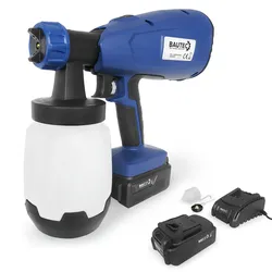 BAUTEC Akku-Farbsprühgerät » Standard-Set inkl. 1 Akku » 1000ml » kabellos & tragbar » für Farben Lacke und Lasuren