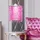 ETC Shop Hängelampe Hängeleuchte Kinderlampe Pendelleuchte Kinderzimmerleuchte, Kristalldekor Textilschirm pink, 1x E27 Fassung, Dxh 22,5x129cm