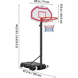 Vevor Basketballkorb höhenverstellbar 160 -210 cm
