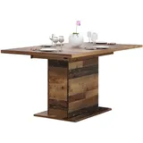 Forte Clif Esstisch ausziehbar, Holzwerkstoff, Old-Wood Vintage 160-200 x 76,6 x 90 cm