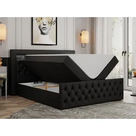 MKS Boxspringbett 120 x 200 cm H3 Schwarz