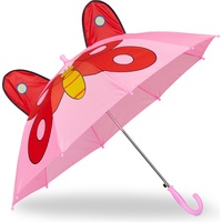 Relaxdays Relaxdays, Mädchen, Regenschirm, Kinder-Regenschirm, Rosa