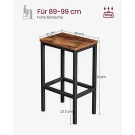 VASAGLE Barhocker LBC65X 65 cm Braun