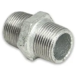 Temperguss Gewindefitting Doppelnippel mit Rechts- und Linksgewinde (AG - AG) (Ausführung: 1''AG)