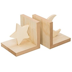 Buchstützen "Stern und Mond" aus MDF, 15 x 15 cm