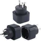 Europa zu Dänemark/Grönland Stecker Adapter, EU Schuko Stecker Fit zu Dänische/Grönländische Buchse, Europa/Deutschland/Französisch Typ C/E/F Stecker zum Typ K Reise Stecker Konverter (3 Stück)