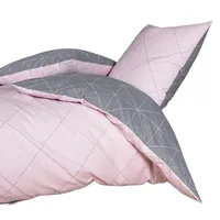 Davos Janine Biber Bettwäsche-Set Davos 2tlg grau rosa 2