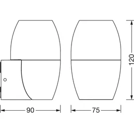 LEDVANCE Außenleuchte Aluminium 12,5 cm GU10 IP44 mit Bewegungsmelder dunkelgrau