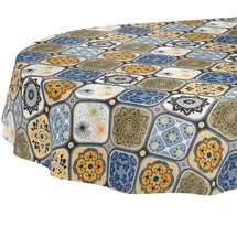 ANRO Tischdecke Porto Oval 220 x 140 cm Blau