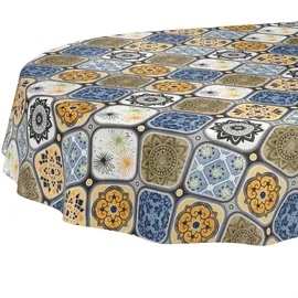 ANRO Tischdecke Porto Oval 220 x 140 cm Blau
