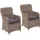 HHG PROREGAL Gartenstuhl 2er-Set  halbrundes Rattan  beige/grau