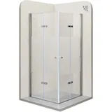 iflair i-flair Eckdusche mit Falttür links 70 x 80 cm teilsatiniert 6 mm Sicherheitsglas Dk99