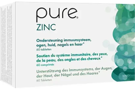 Pure Zink 22.5 mg Zinkbisglycinat Haare Haut Augen Nägel 60 Tabletten