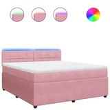 vidaXL Boxspringbett mit Matratze Rosa 180x200 cm Samt