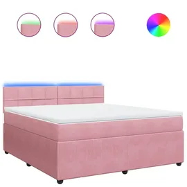 vidaXL Boxspringbett mit Matratze Rosa 180x200 cm Samt