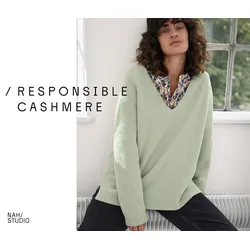 Nah/Studio Pullover - nachhaltiger Cashmere - Gr. XL - grün