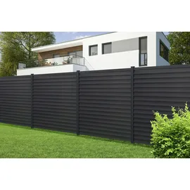 Floraworld Zaunpfahl 7 x 265 cm Schwarz/Aluminium