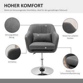 Homcom Arbeitshocker Drehhocker Drehstuhl Bürostuhl höhenverstellbar, leinenartiges Polyester, Stahl
