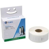 G&G Etiketten Rolle Kompatibel ersetzt DYMO 11352, S0722520 54 x 25mm Papier Weiß 500 St. Permanent