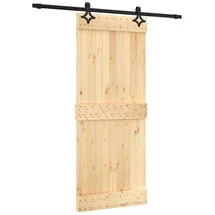 vidaXL Schiebetür rechts 85 x 210 cm Braun/Schwarz