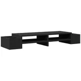 vidaXL Monitorständer mit Stauraum Schwarz 100x27x15 cm Holzwerkstoff