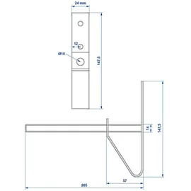PRO PLUS Reifenhalter Wand 12 cm Auflagefläche Felgenbaum