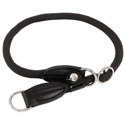 lionto Hunde-Halsband Hundehalsband mit Zugstopp, Retrieverhalsband, Nylon, 30 cm, schwarz schwarz 0,8 cm x 30 cm