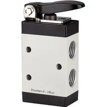 Riegler 3/2-Wegeventil, manuell betätigt, »M3«, kurzer Hebel, NC, G 1/8