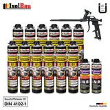Brandschutzschaum B1 Bauschaum 12x750ml 2x Reiniger Schaum Montageschaum Pistole