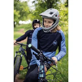 ABUS YouDrop FF - Fullface-Helm für Kinder und Jugendliche - für den Einstieg in den Mountainbikesport - mit abnehmbarem Kinnschutz - Blau,