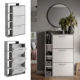 Vicco Orlando 80 x 128,3 x 24,2 cm mit 3 Fächern grau/weiß matt