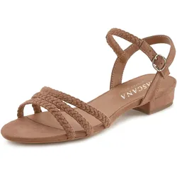 Sandale »Sommerschuh«, Sandalette, Sommerschuh mit geflochtenen Riemchen VEGAN, Gr. 36, taupe, , 44726325-36