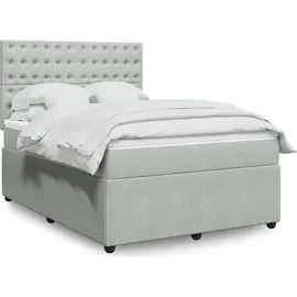 vidaXL Boxspringbett 140 x 200 cm Hellgrau