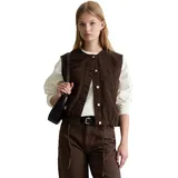 Marc O'Polo relaxed fit, Weste aus Baumwoll-Lyocell-Mix, Dunkelbraun, XL